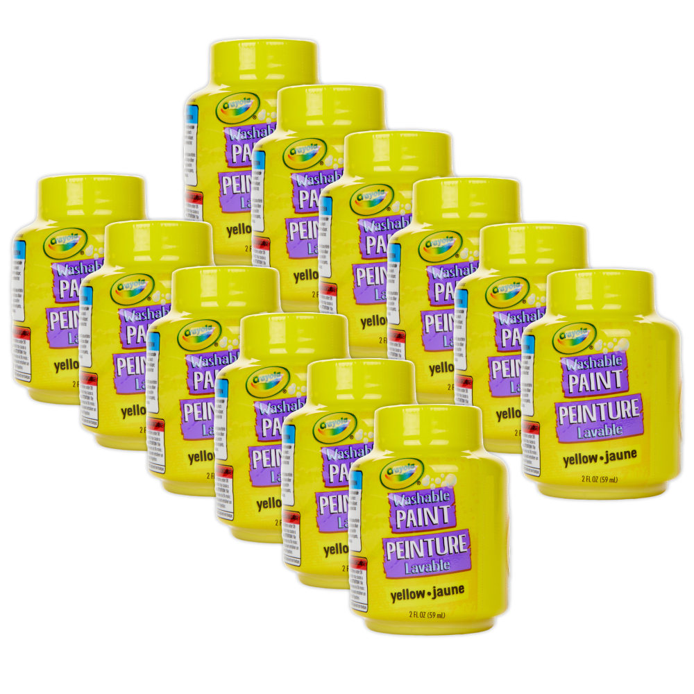 Crayola Washable Paint, 2 Oz, Yellow, Bundle Of