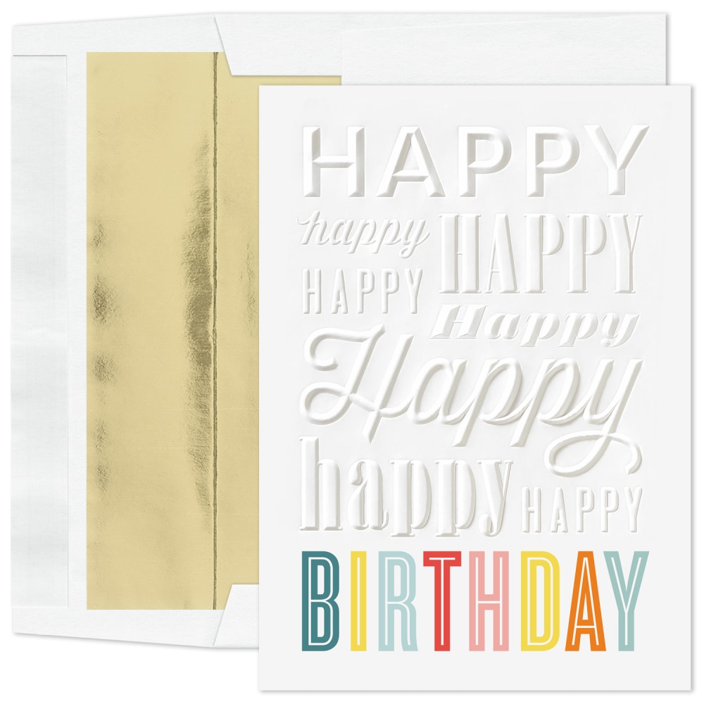 Custom Embossed Birthday Greeting Cards, 5-5/8" x