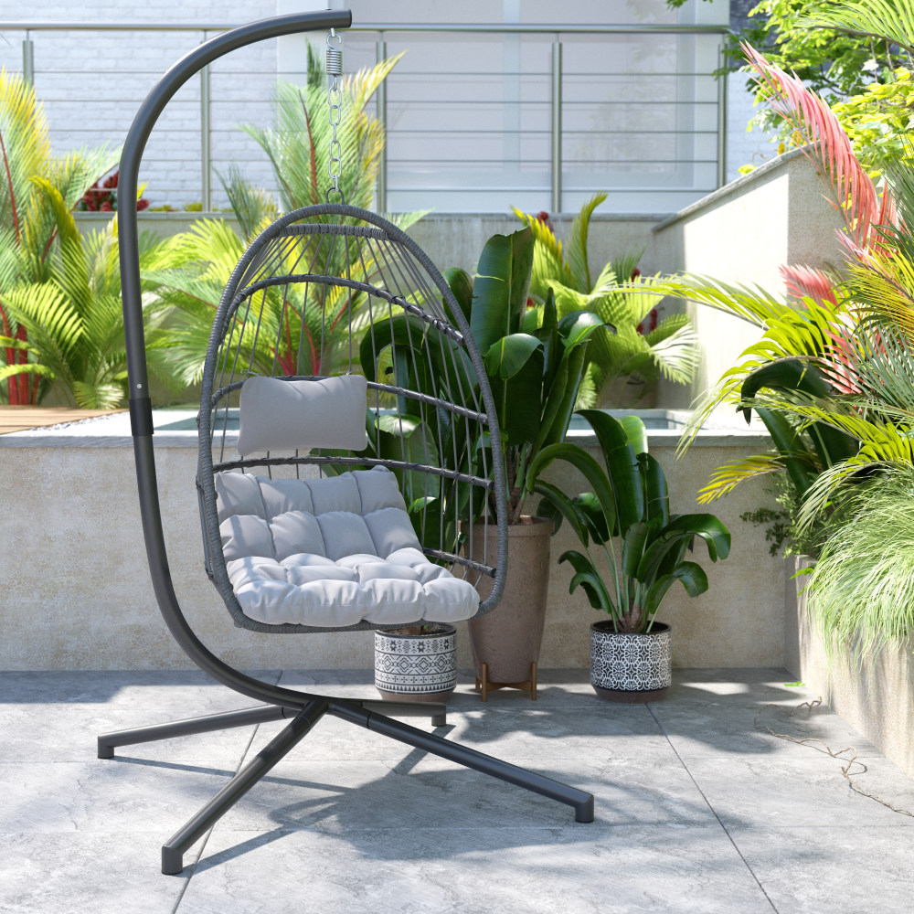 Flash Furniture Cleo Patio Hanging Egg Hammock Chair