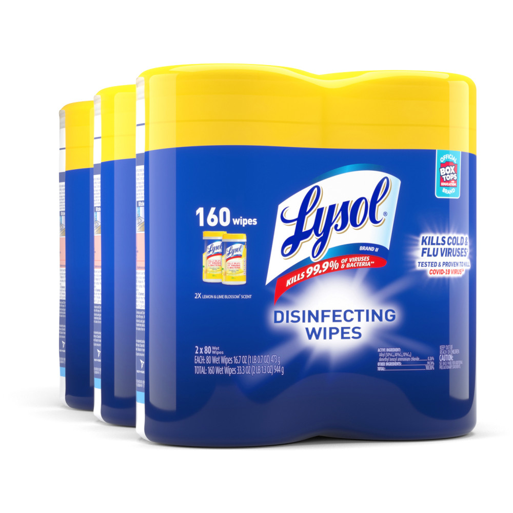 Lysol® Disinfecting Wipes, Lemon Lime Scent, 80 Wipes