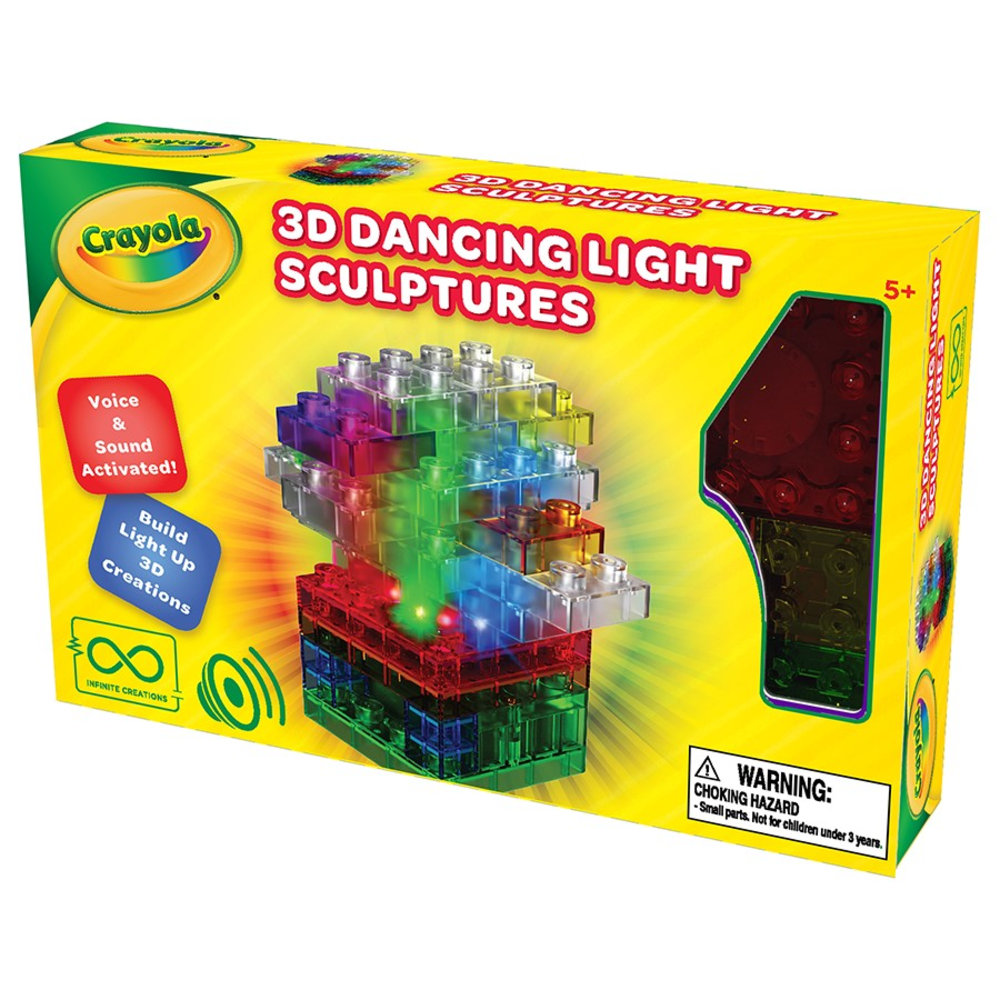 E-BLOX Crayola 3D Dancing Lights Building Blocks, Assorted