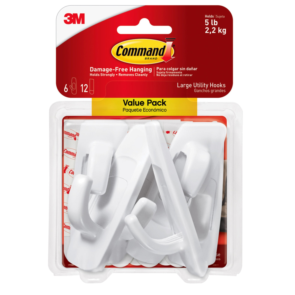Command Large Utility Hook Value Pack, 5 lb,