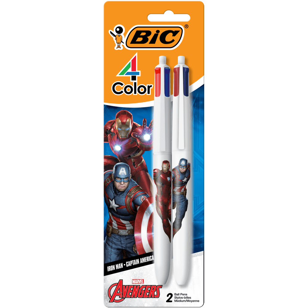 BIC 4-Color Marvel&#x27;s Avengers Retractable Ballpoint Pens,