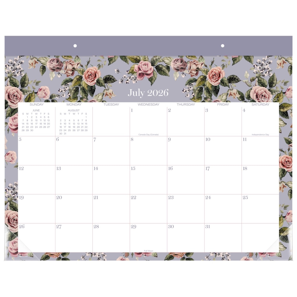 Mead Cambridge® Tea Rose Academic 2026-2027 Monthly Desk