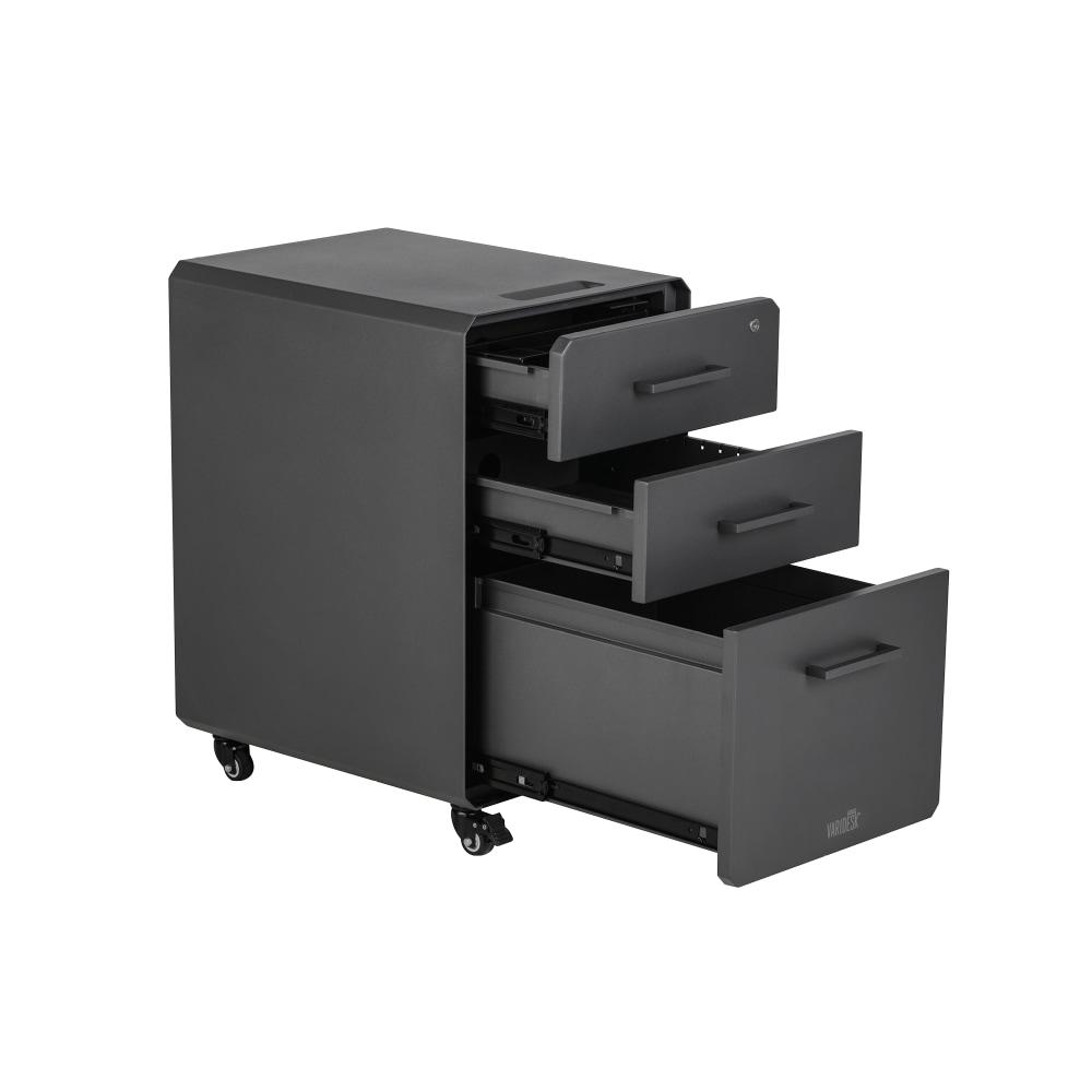VARIDESK® 15-3/4"W x 19-5/8"D Lateral 3-Drawer Mobile