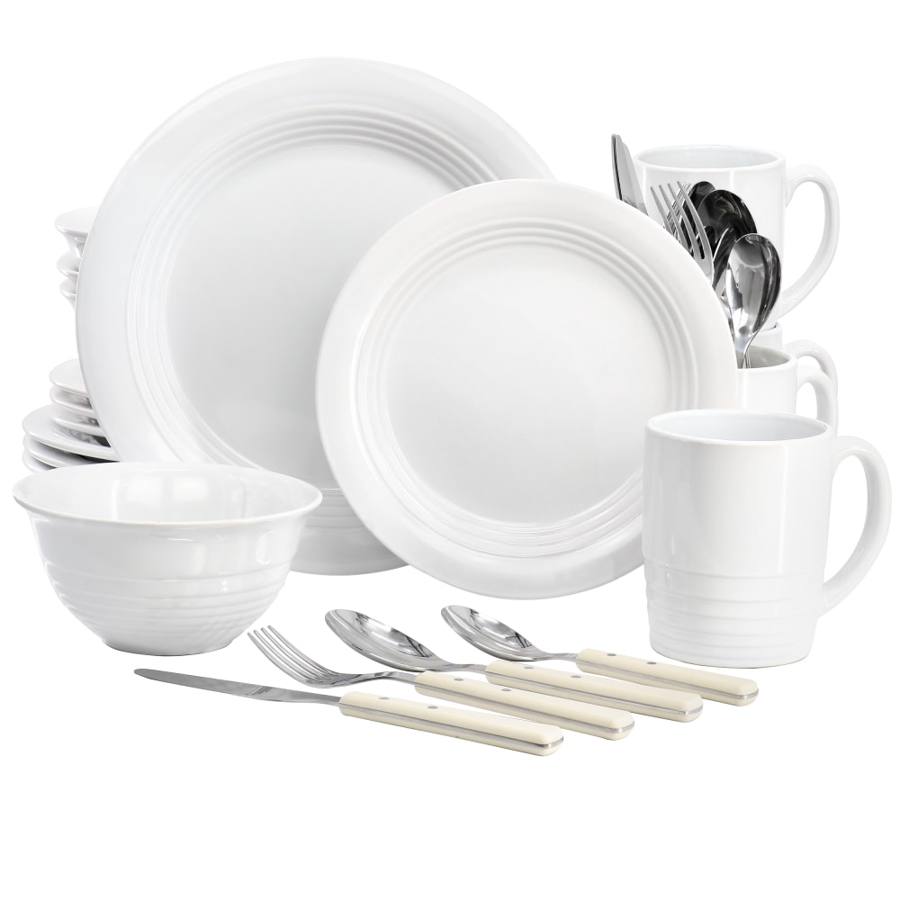 Martha Stewart 32-Piece Stoneware Dinnerware And Flatware Combo