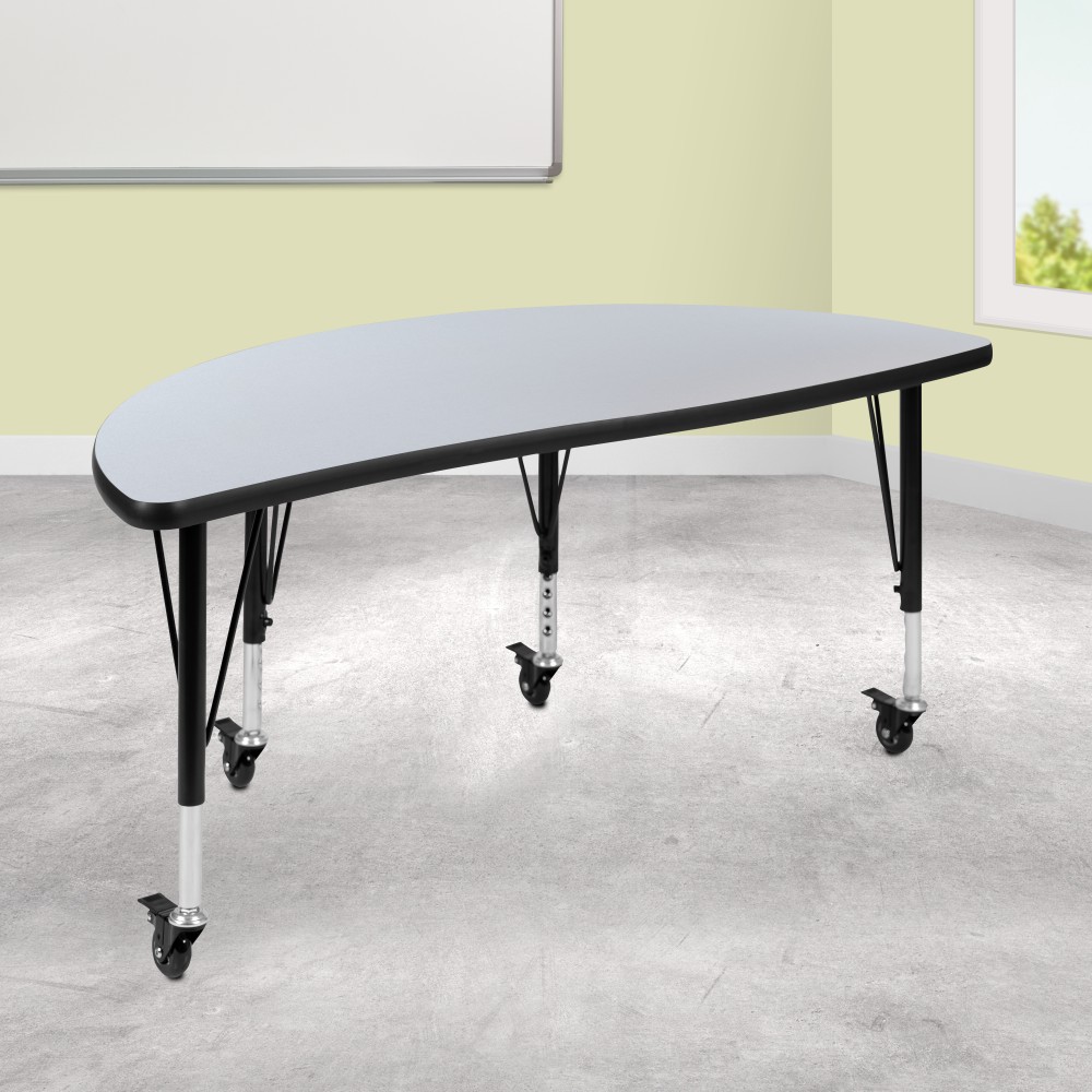 Flash Furniture Mobile 47-1/2" Half Circle Wave Flexible