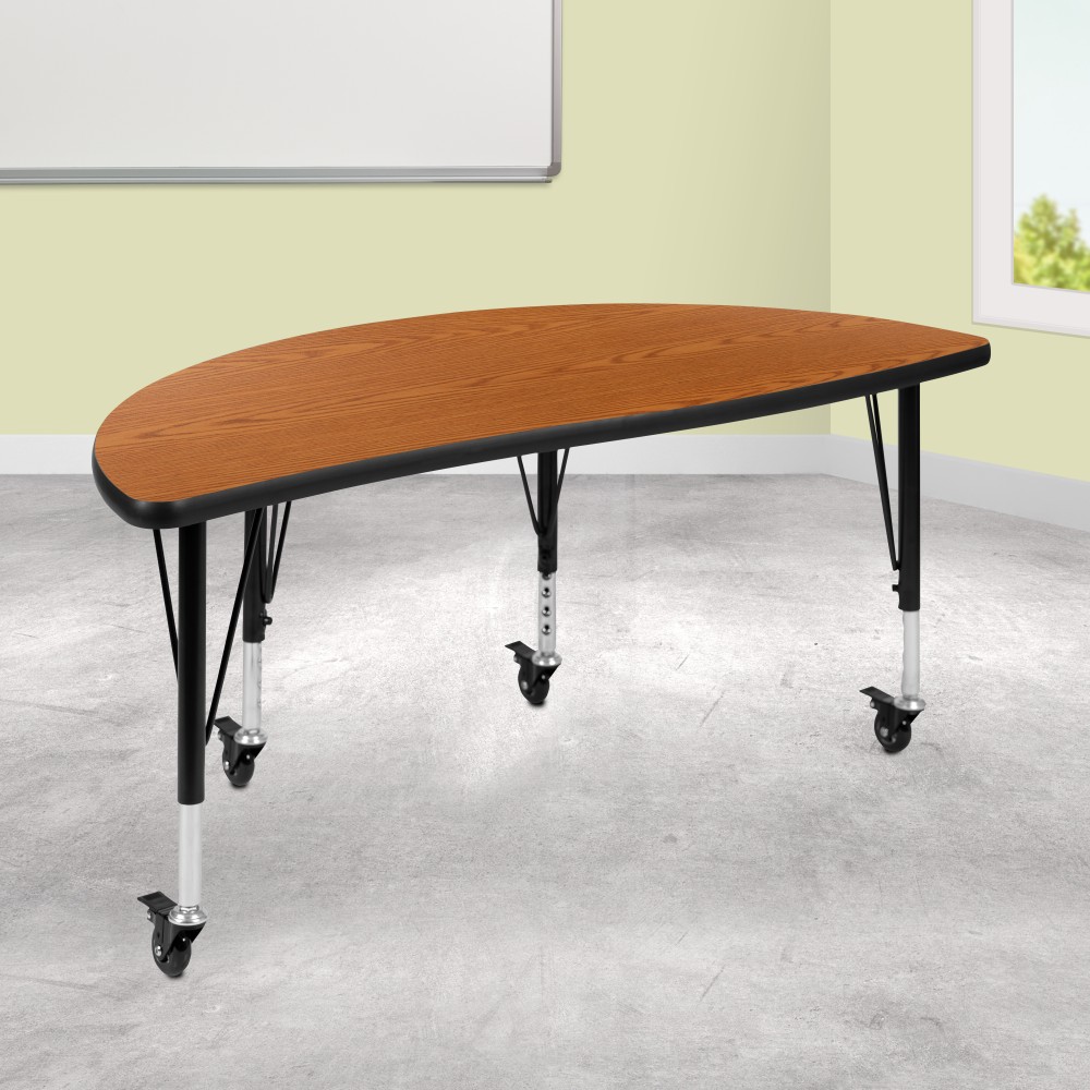Flash Furniture Mobile 47-1/2" Half Circle Wave Flexible