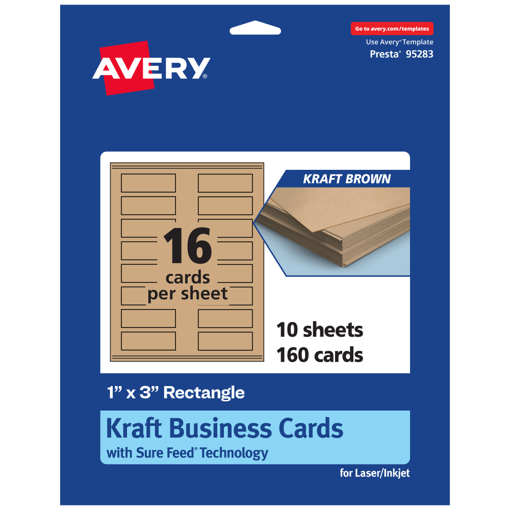 Avery® Printable Mini Business Cards With Sure Feed®