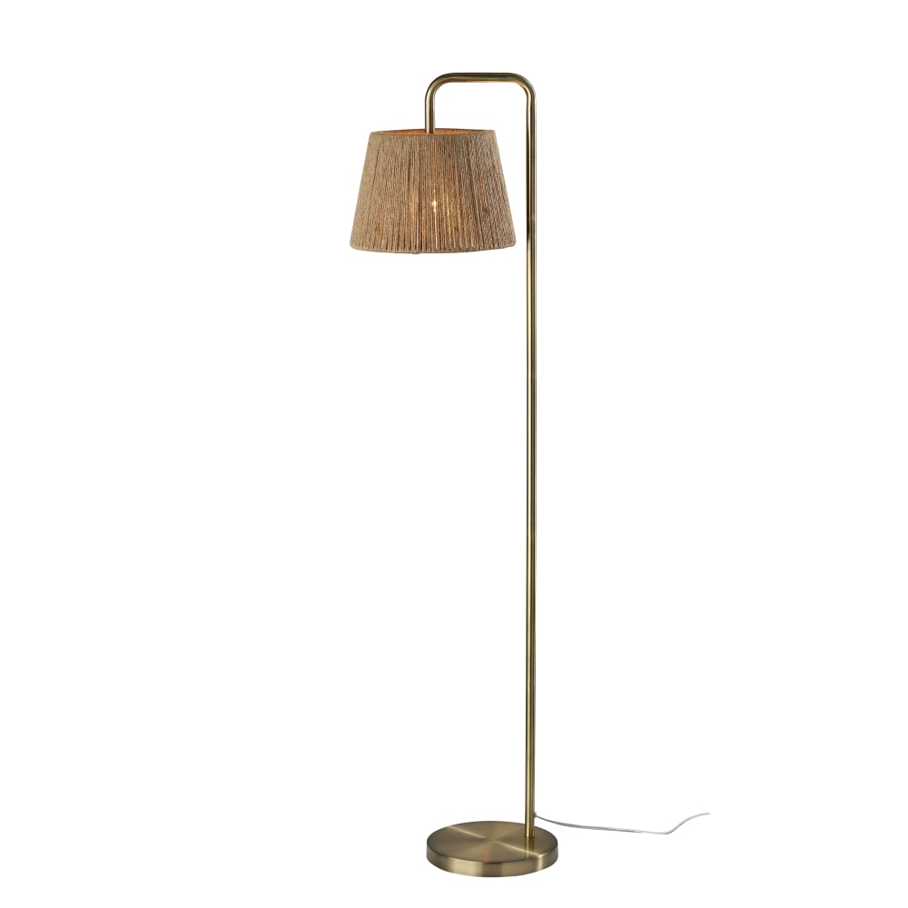 Adesso Simplee Tahoma Floor Lamp, 59"H, Antique Brass/Brown