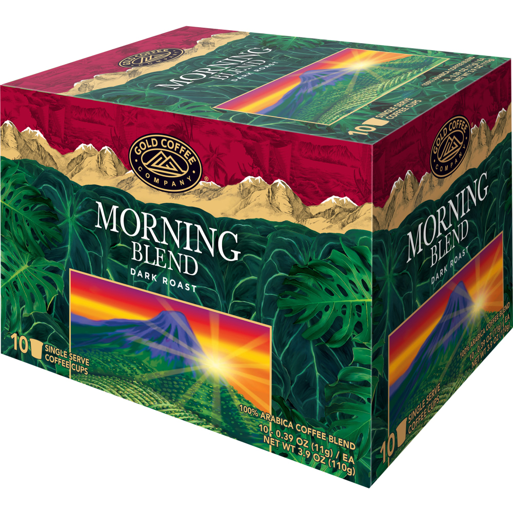 Gold Coffee Company Single-Serve Pods, Morning Blend, Carton