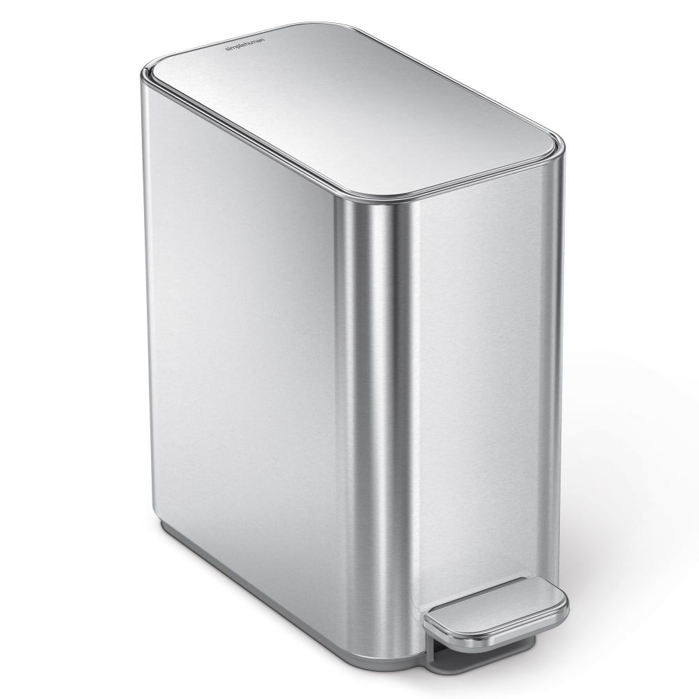 simplehuman Profile Slim Stainless Steel Step Trash Can,