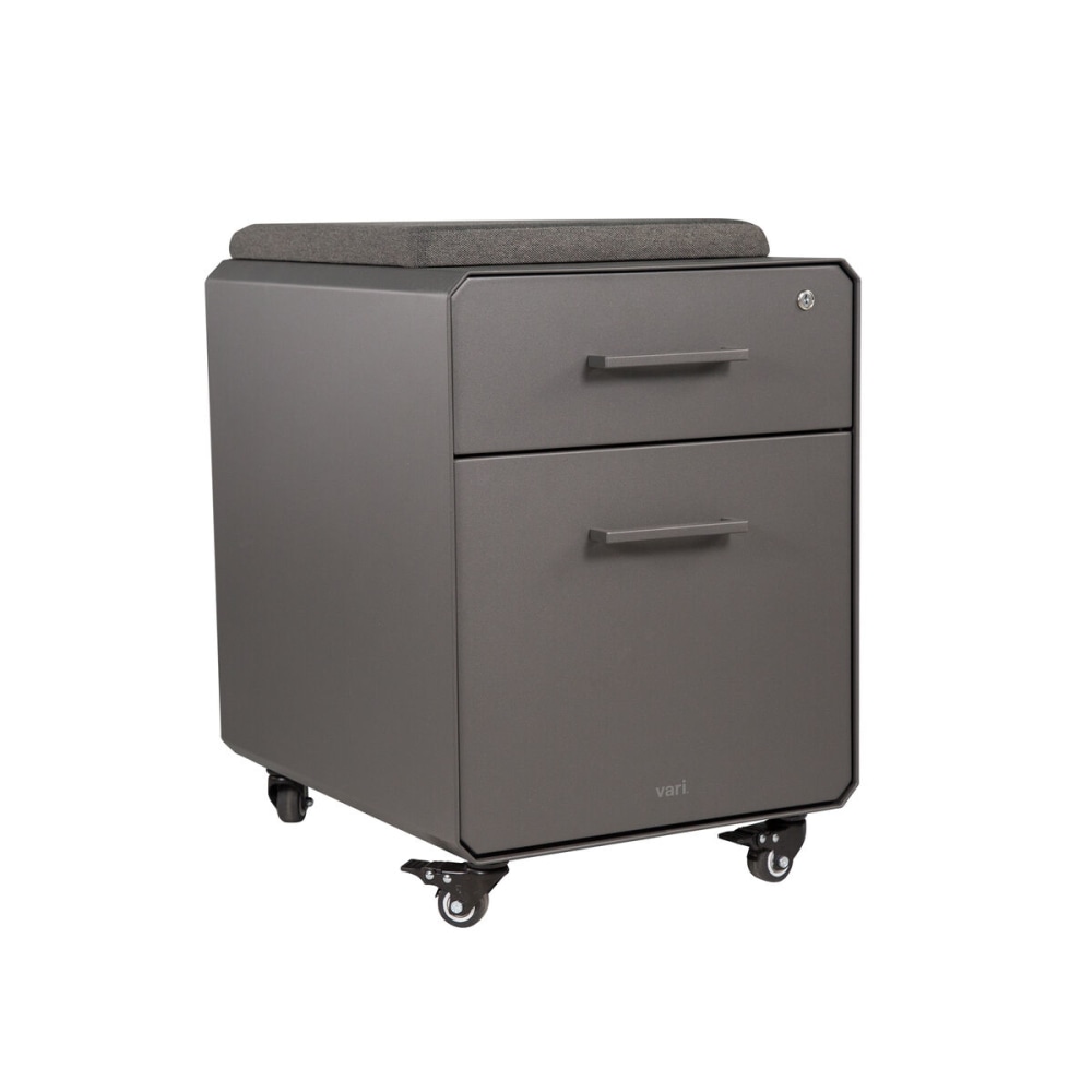 VARIDESK® Vari Seated 20"D Vertical File Cabinet, Slate