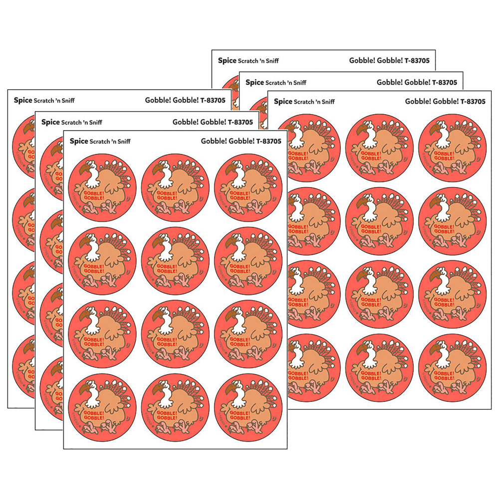 Trend Retro Scratch &#x27;n Sniff Stinky Stickers, Gobble!