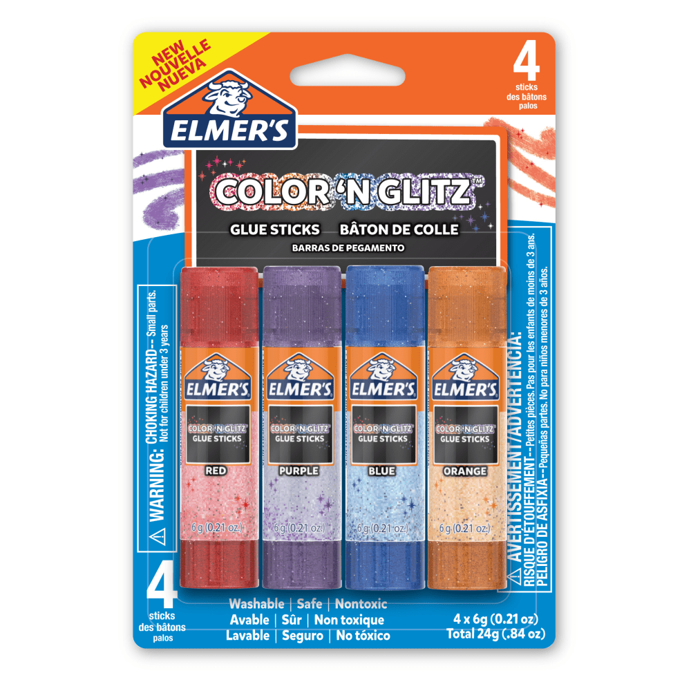 Elmer&#x27;s Color &#x27;N Glitz Glue Sticks, 0.21gm, Pack