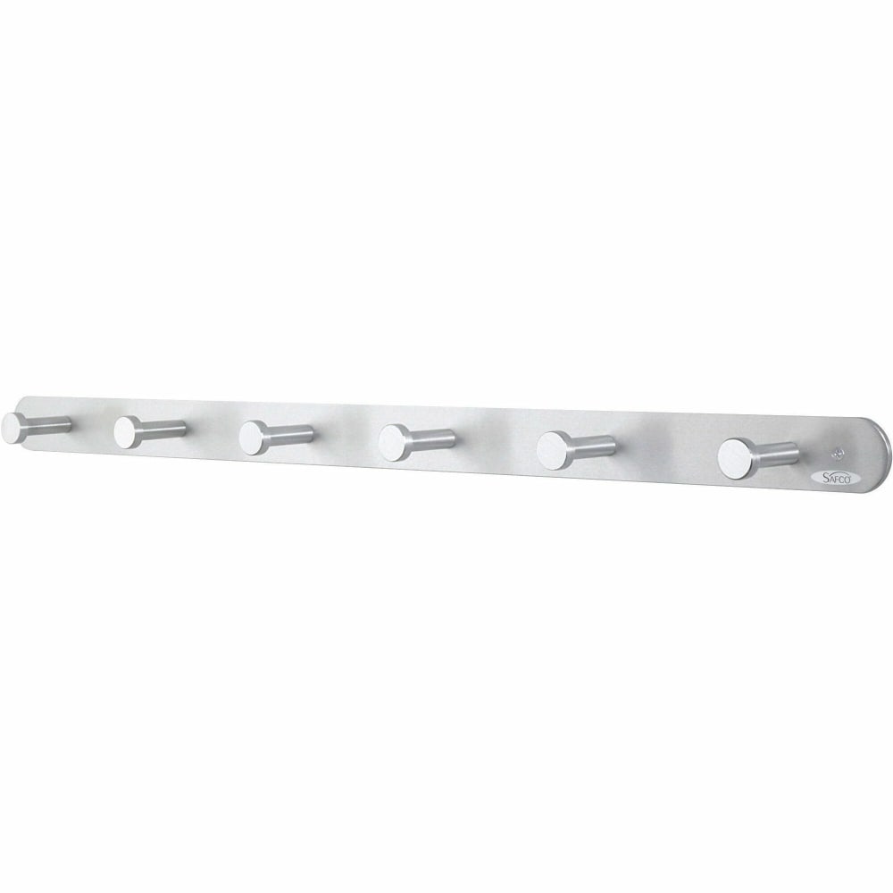 Safco Rounded Design Coat Hooks, 2"H x 36"W