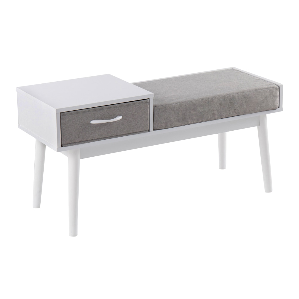 Lumisource Telephone Bench, White/Gray