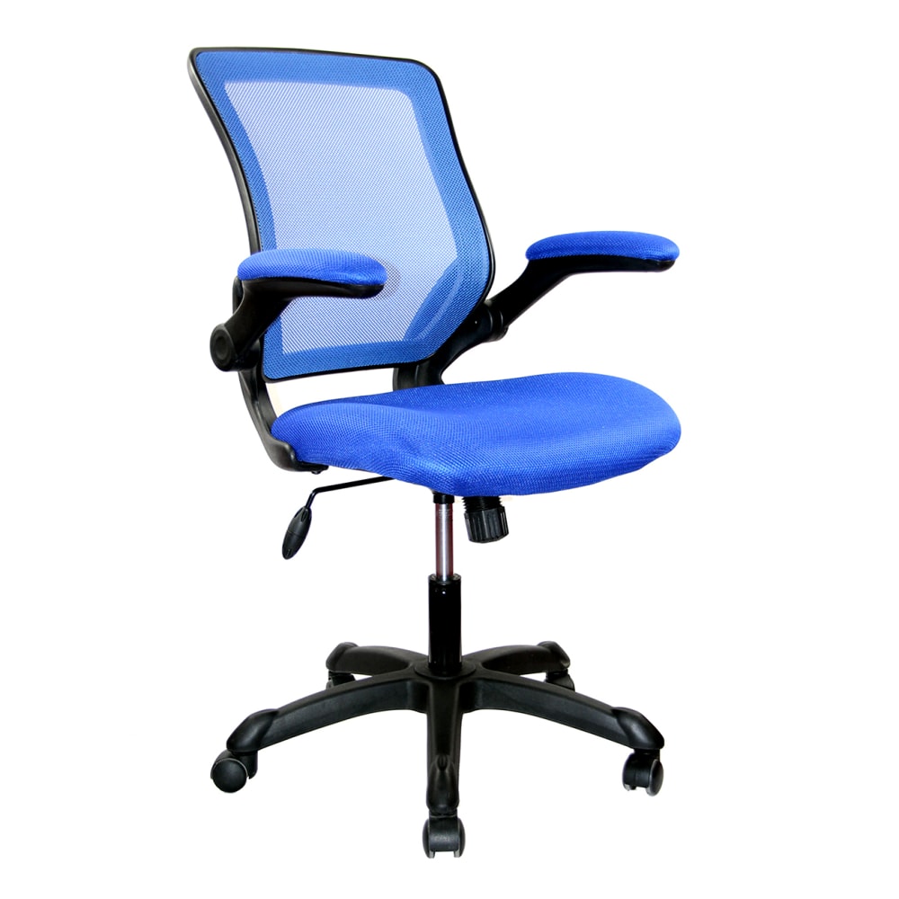 Techni Mobili Ergonomic Mesh High-Back Task Chair, Blue
