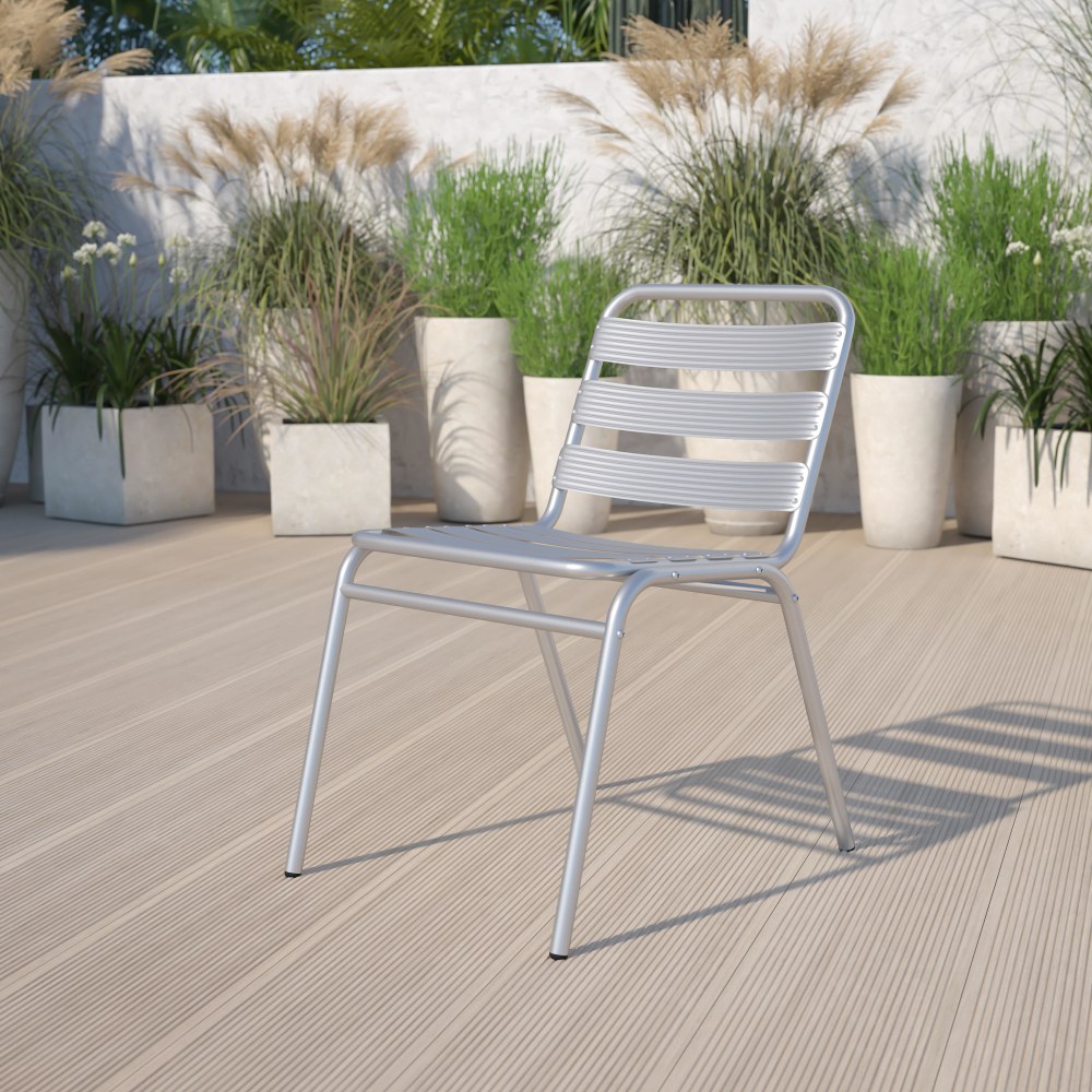 Flash Furniture Lila Aluminum Commercial Indoor/Outdoor Armless