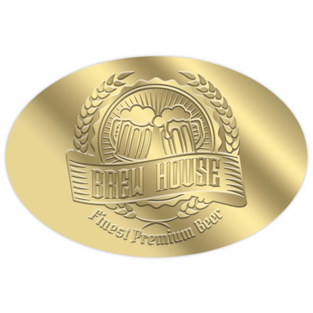 Custom Blind-Embossed Labels And Stickers, Foil Stock, 2"