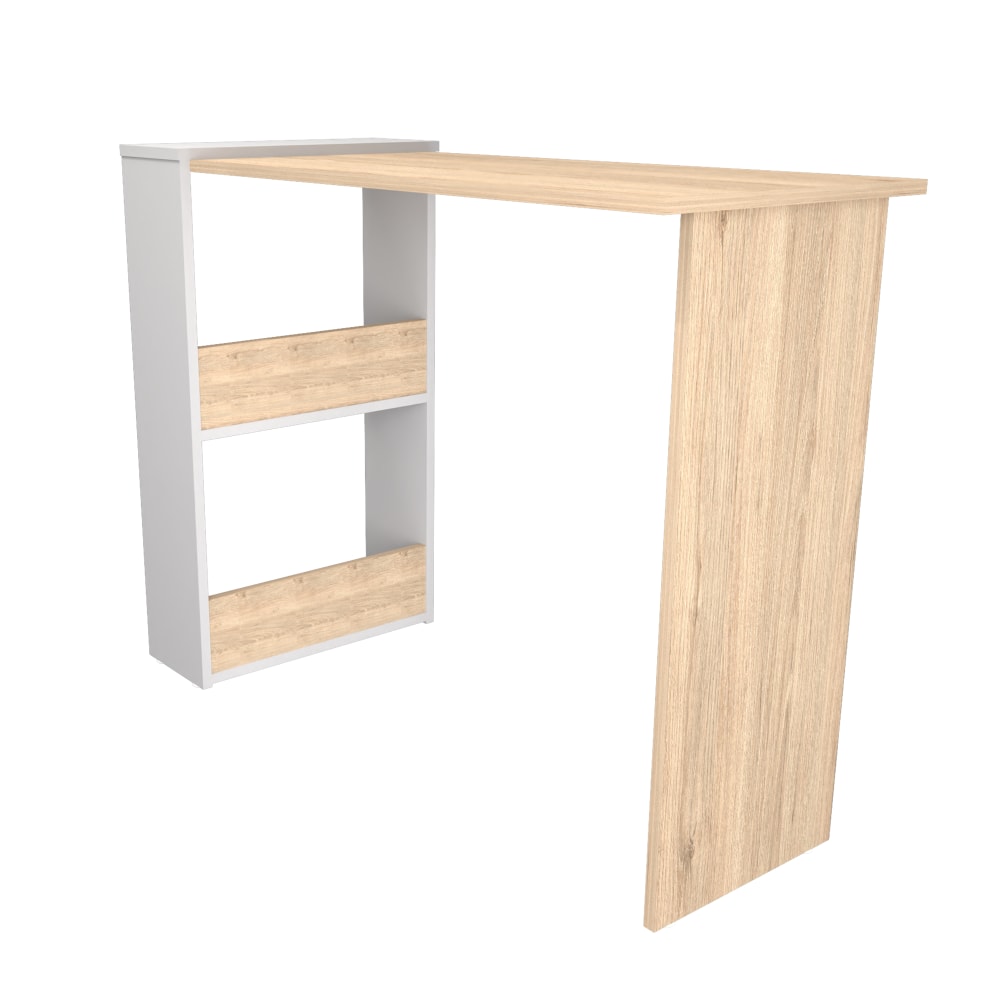 Inval 40"W Writing Desk With 2-Level Bookshelf,