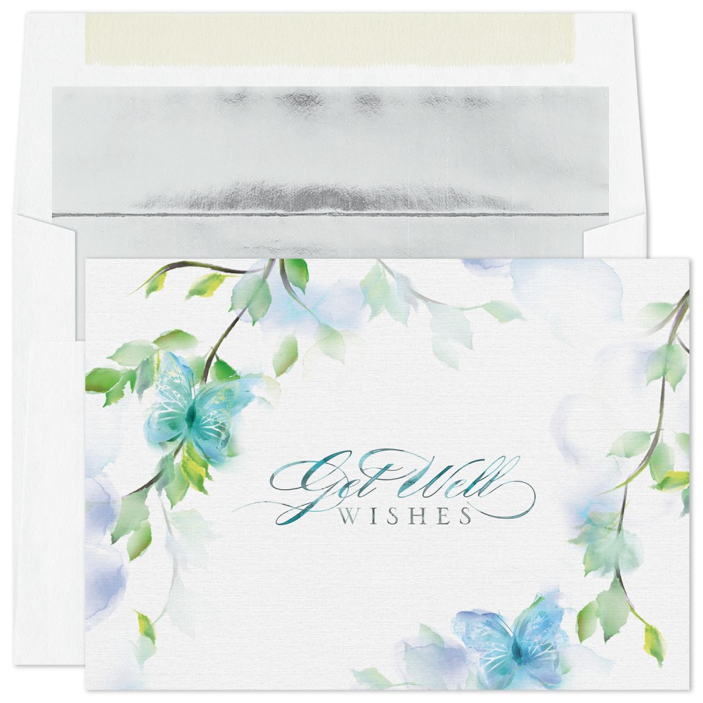 Custom Get Well Greeting Cards With Blank Foil-Lined