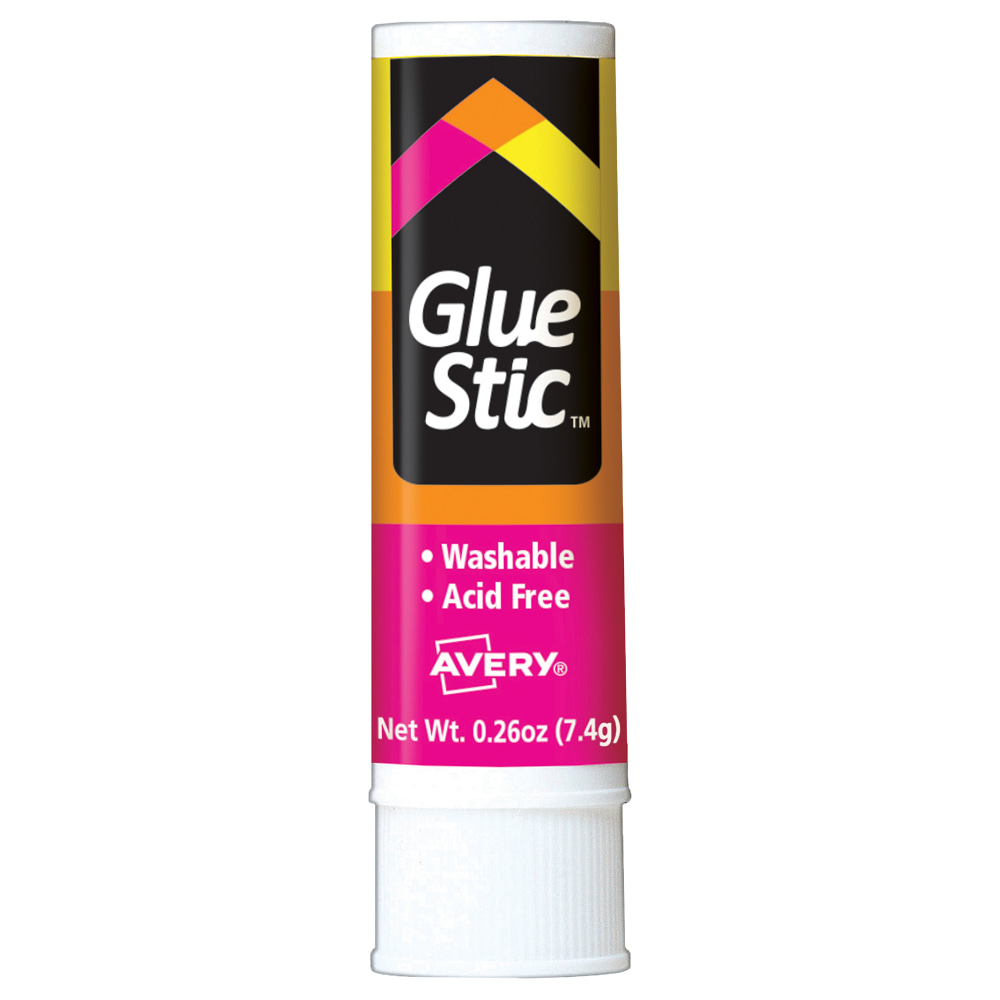 Avery® Permanent Glue Stic™, Washable, Nontoxic, 0.26 Oz,