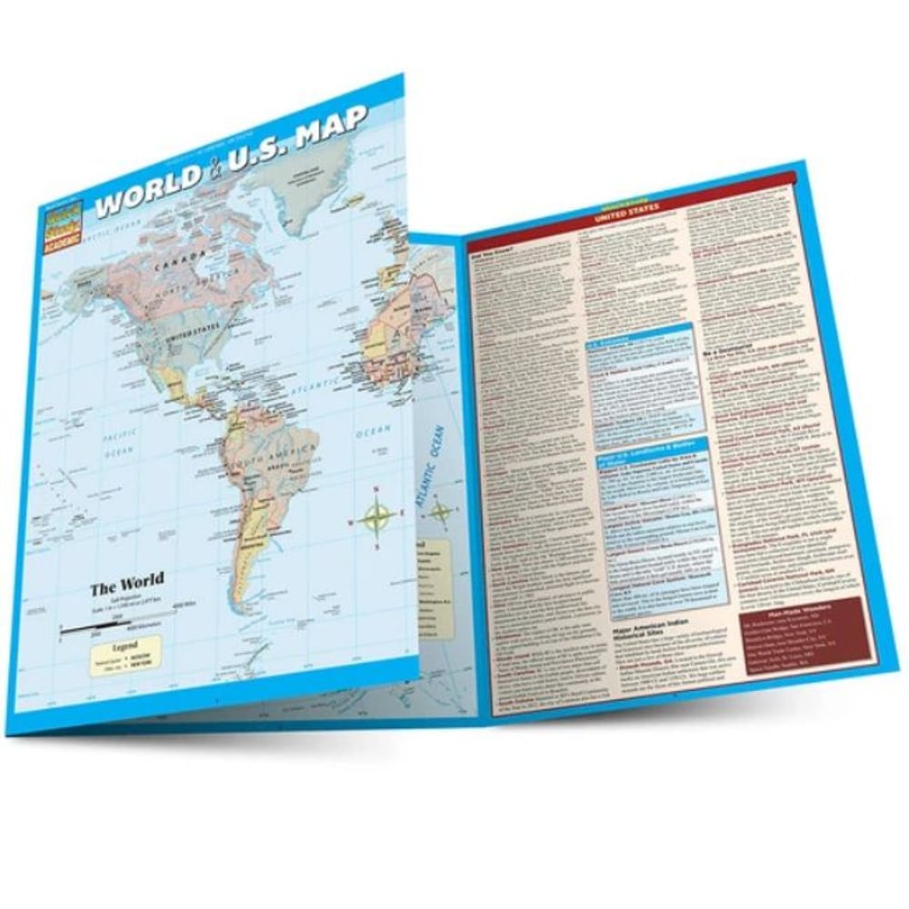 QuickStudy Guide, World & US Map, Total Qty