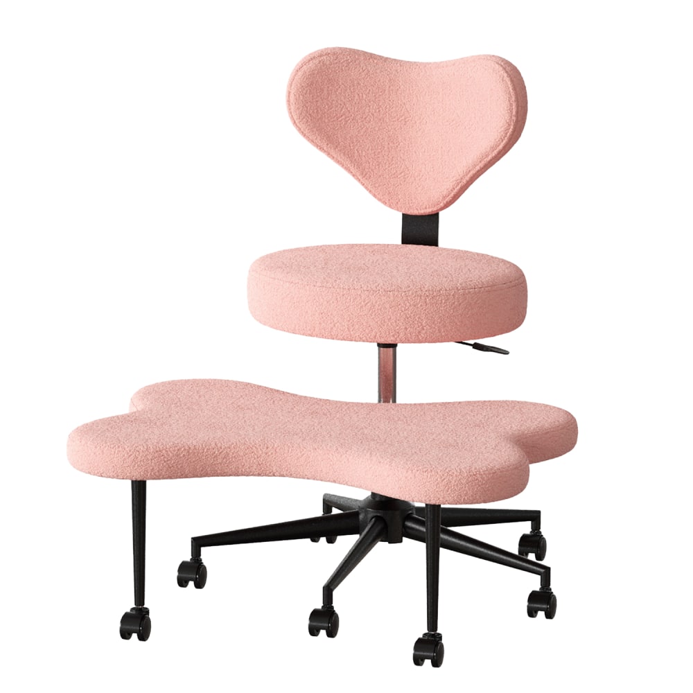 Pinmoco Ergonomic Fabric Mid-Back Cross-Legged Swivel Task Chair,