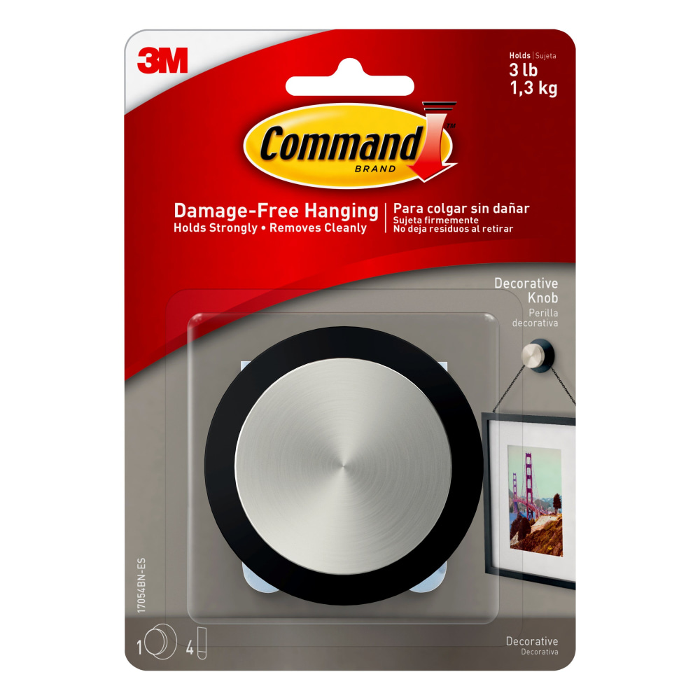 Command™ Round Decorative Knob, 3 1/4"H x 3