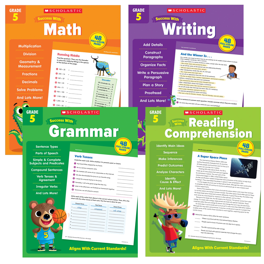 Scholastic Teacher Resources Grade Success Workbooks, 5th Grade,