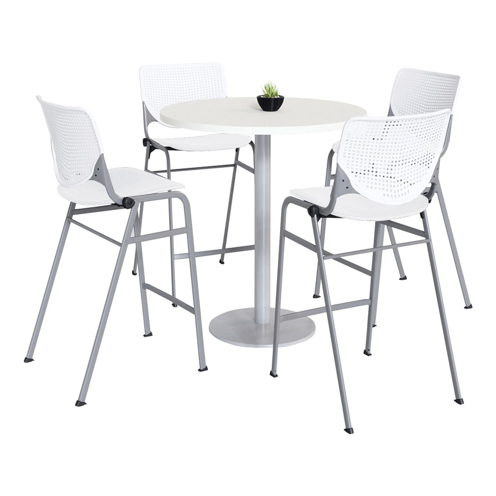 KFI Studios KOOL Round Pedestal Table With 4