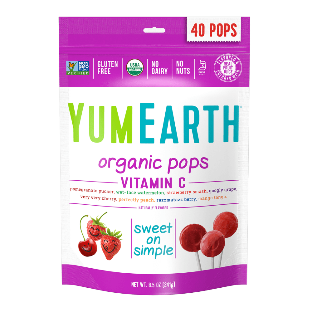 YumEarth Organic Vitamin C Lollipops, 8.5 Oz, Pack