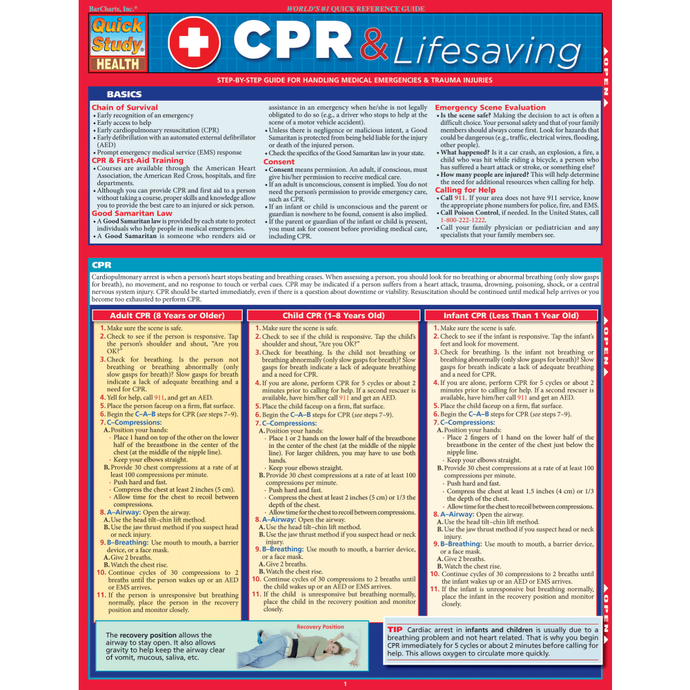 QuickStudy Guide, CPR & Lifesaving