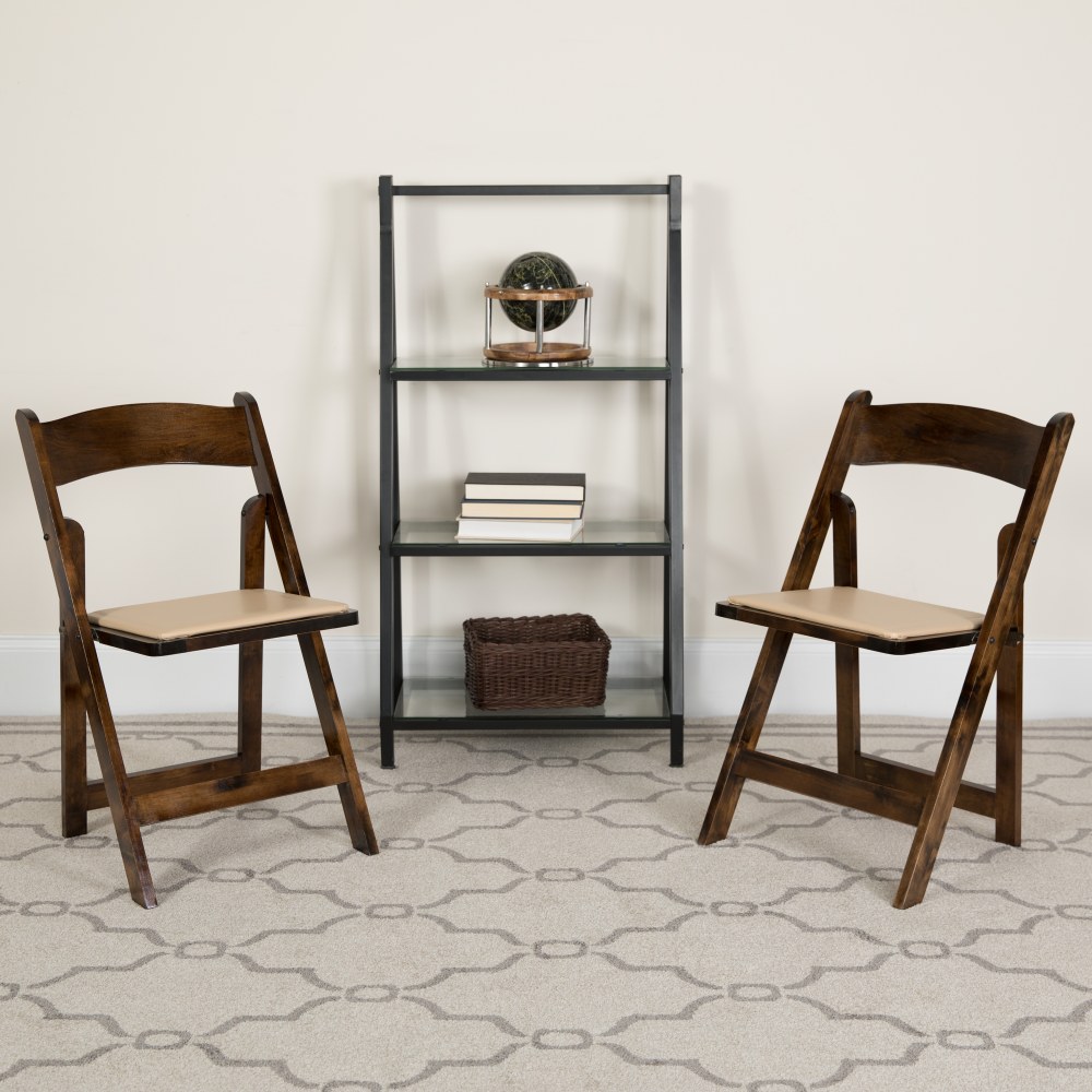 Flash Furniture HERCULES Series Wood Folding Chairs, Fruitwood,