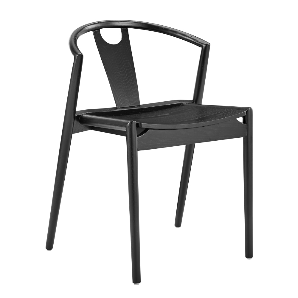 Eurostyle Blanche Wood Side Accent Chair, Black