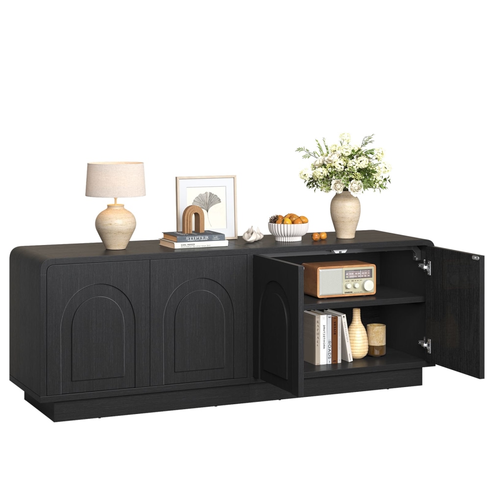 Bestier Arched Bookshelf with LED Lighting and 2