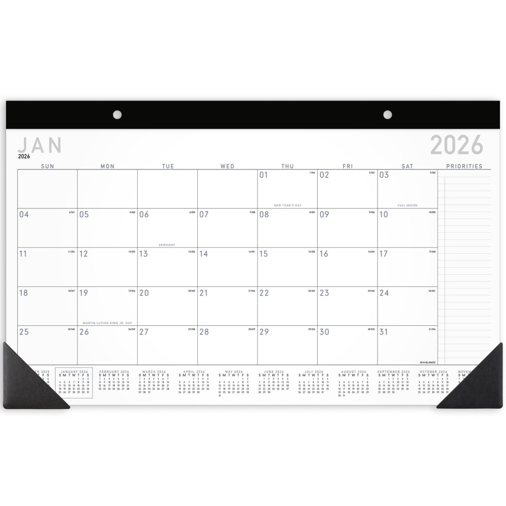 AT-A-GLANCE® Contemporary 2026 Monthly Desk Pad Calendar,