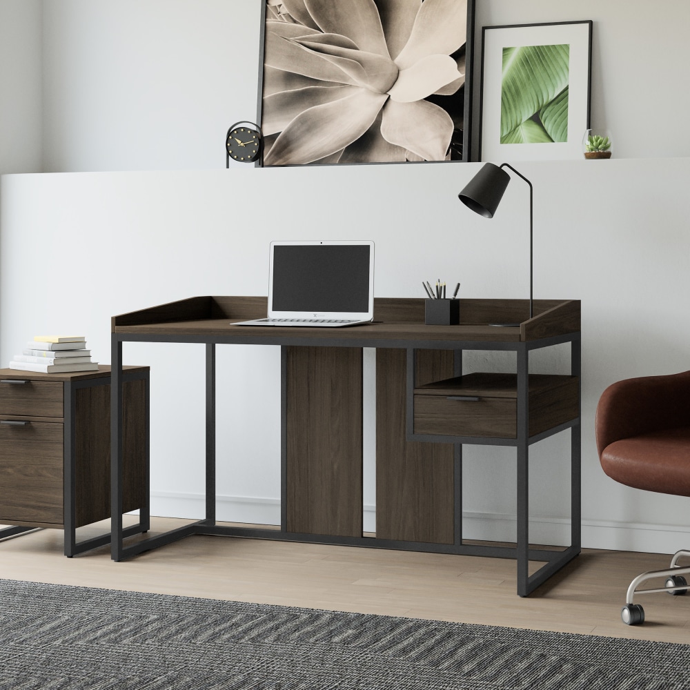 Elle Décor Lemont 52"W Executive Computer Desk, Natural