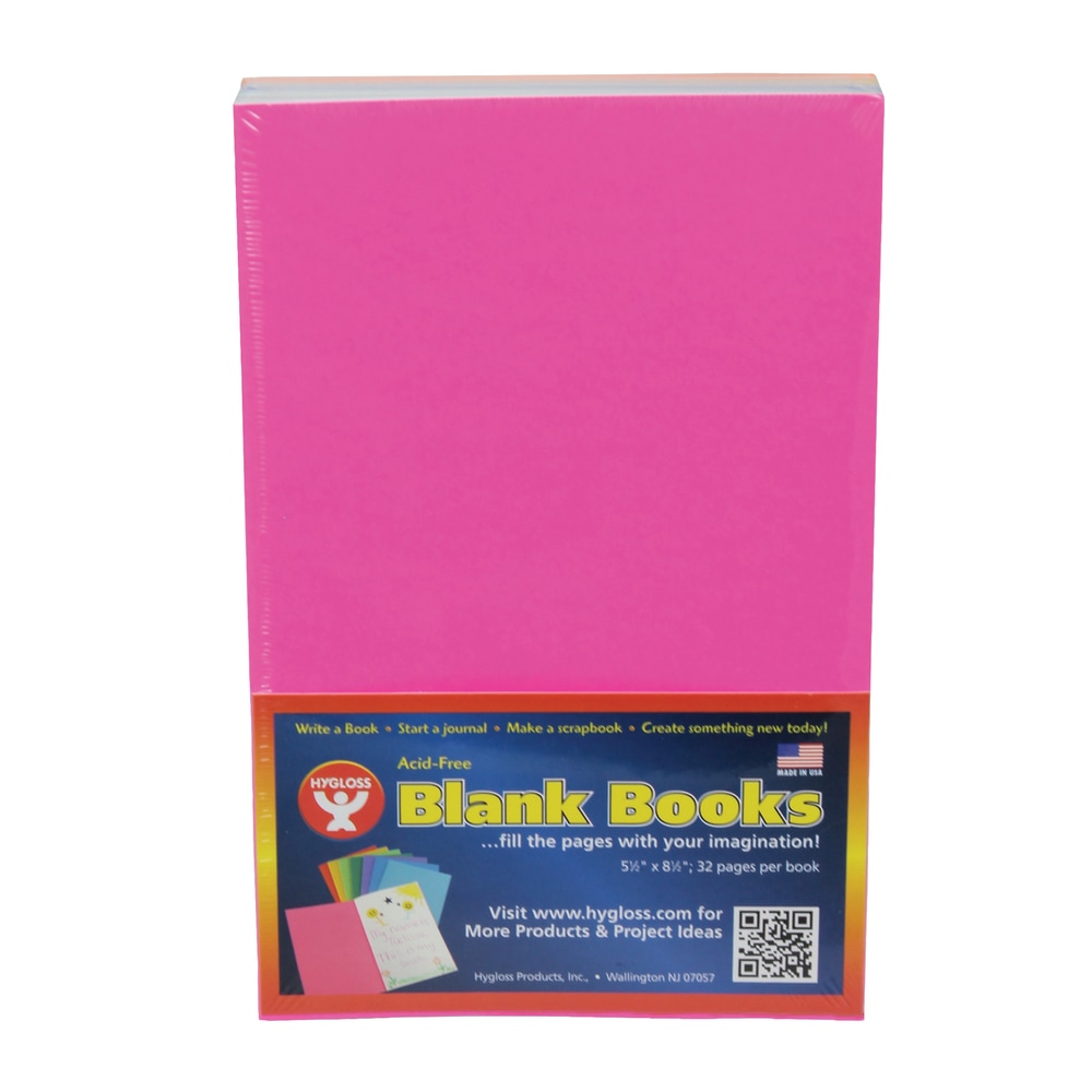Hygloss Mighty Brights™ Paperback Blank Books, 5" x