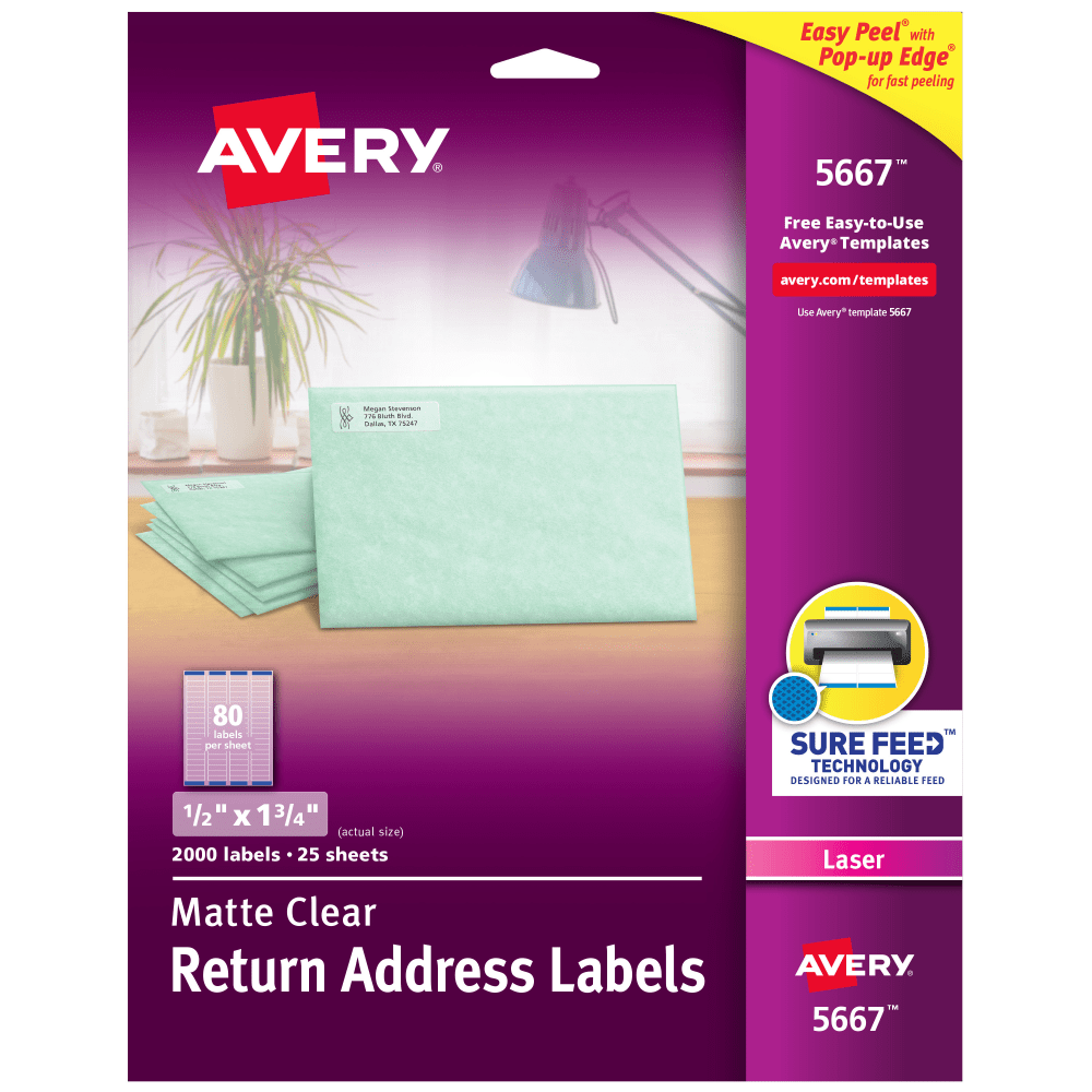 Avery® Matte Return Address Labels With Sure Feed®