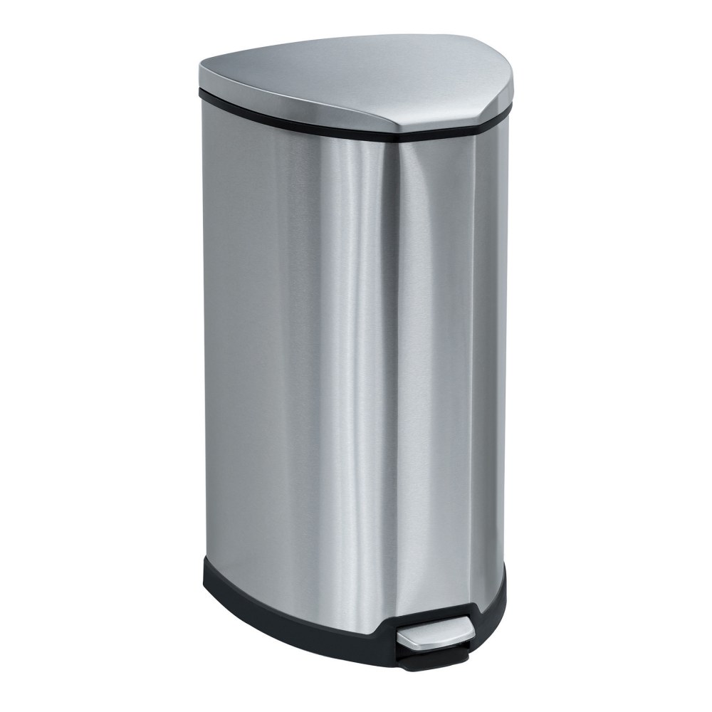 Safco® Hands-Free Step-On Receptacle, 10-Gallon, Silver