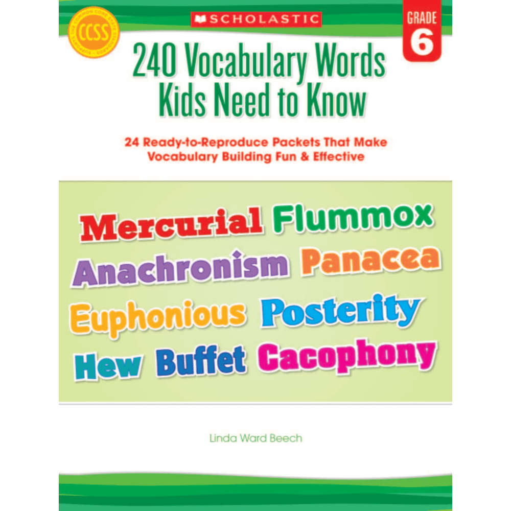 Scholastic 240 Vocabulary Words Kids Need To Know,