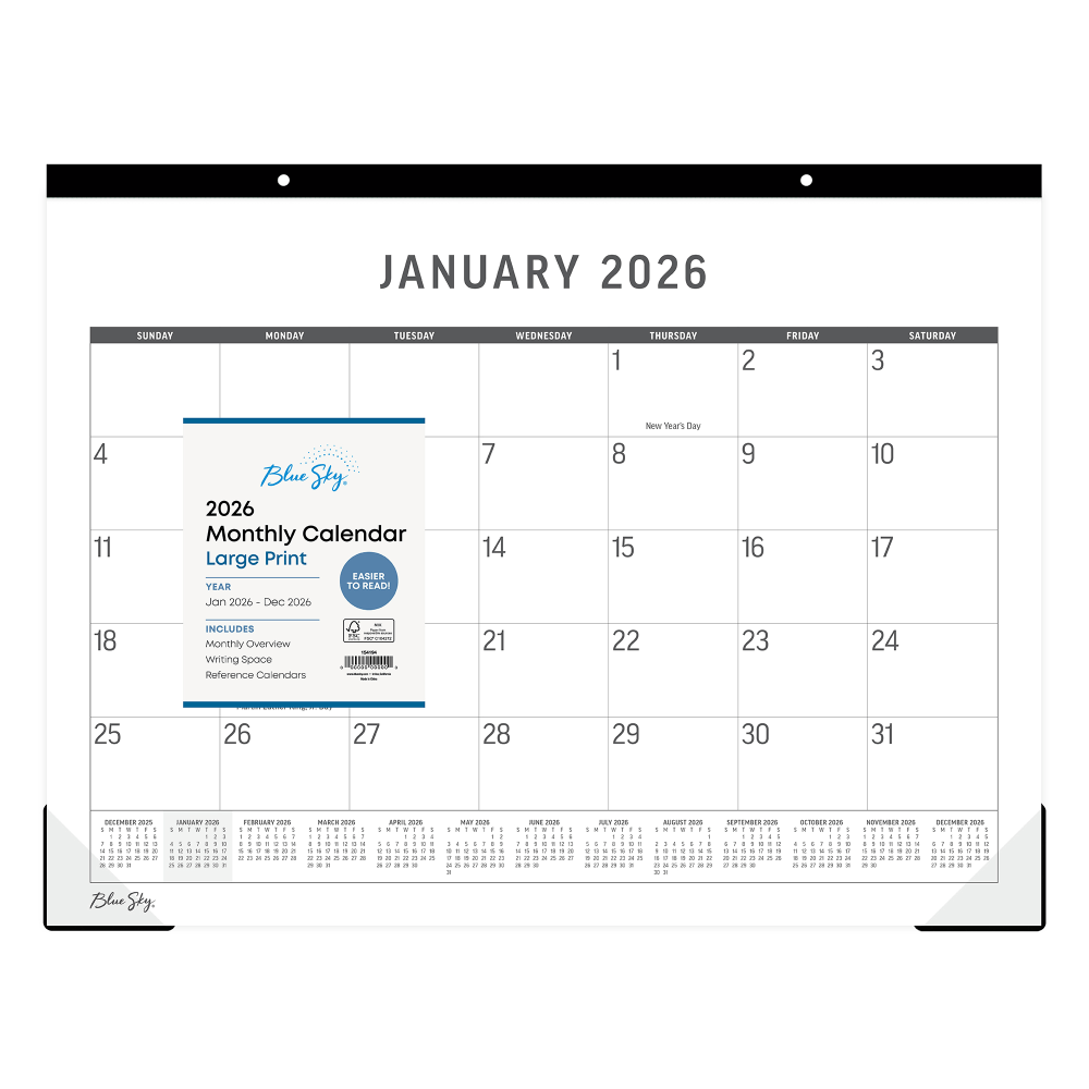 2026 Blue Sky Monthly Desk Pad Planning Calendar,