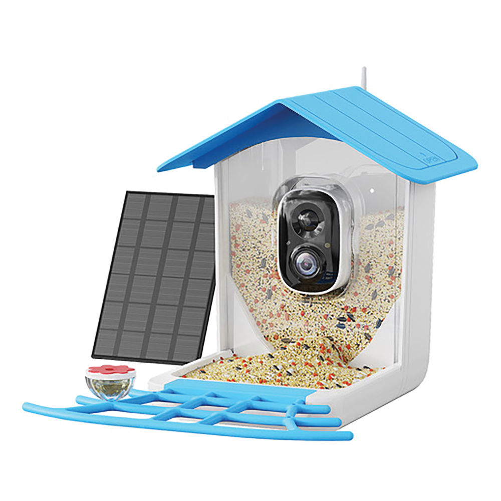 PerchMe™ Smart Bird Feeder With Camera, Sky Blue/White