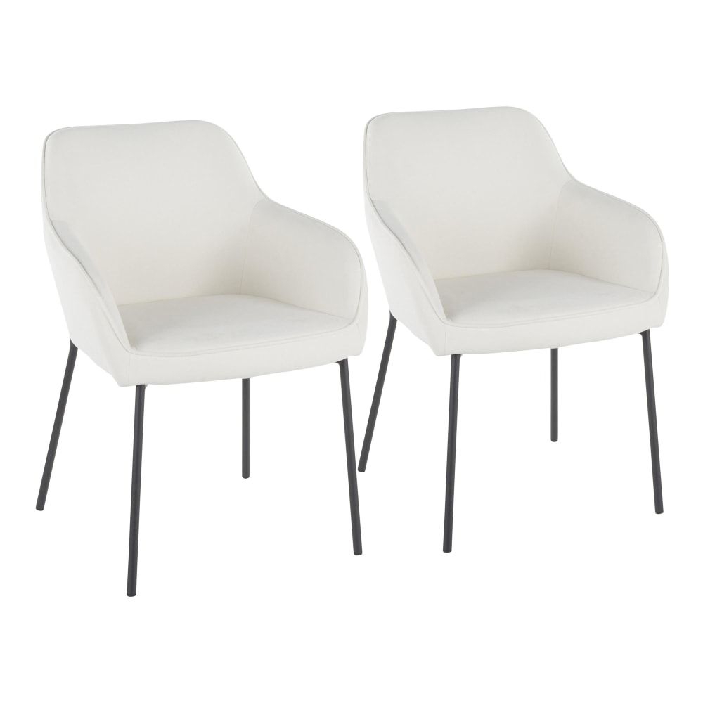 LumiSource Daniella Dining Chairs, Cream/Black, Set Of 2