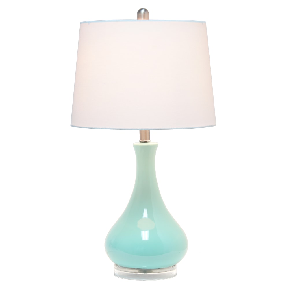 Lalia Home Droplet Table Lamp, 26-1/4"H, White Shade/Aqua