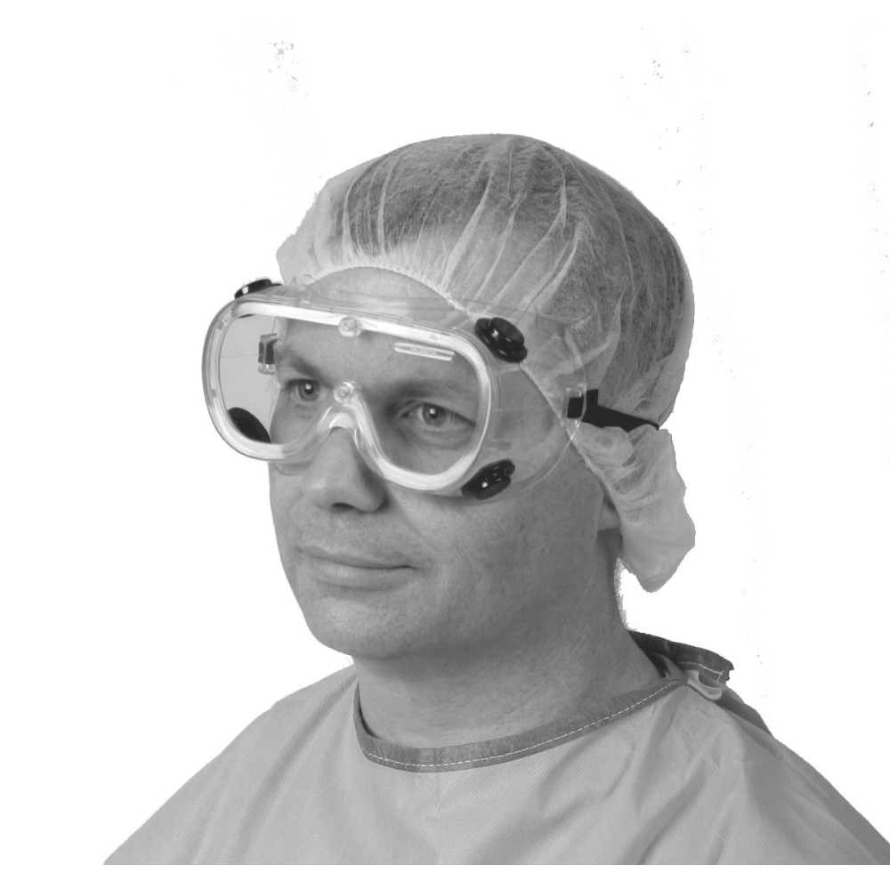 Medline Fluid Protective Goggles Clear Lenses, Standard, Large,