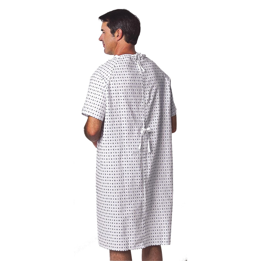 Medline Traditional Patient Gowns, 43", Demure, Pack Of