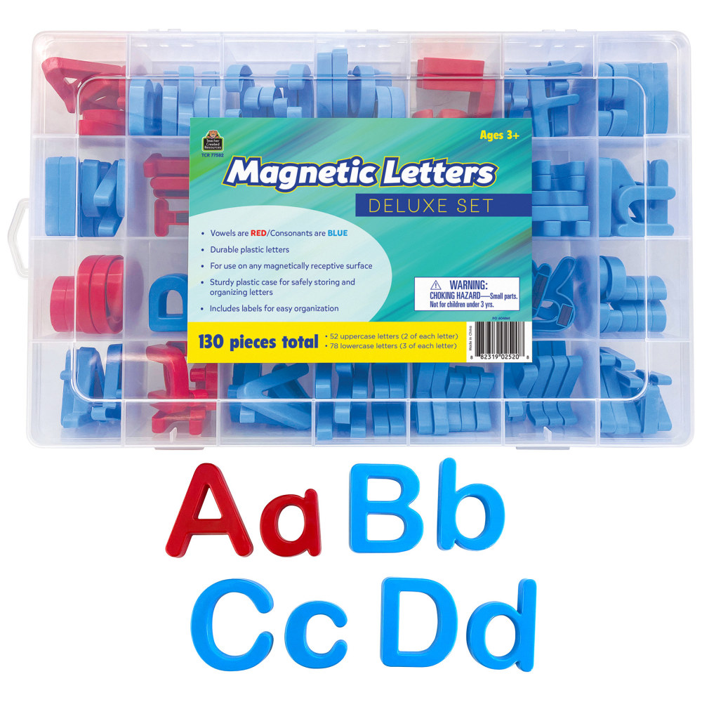 Teacher Created Resources Magnetic Letters Deluxe Set, Red/Blue